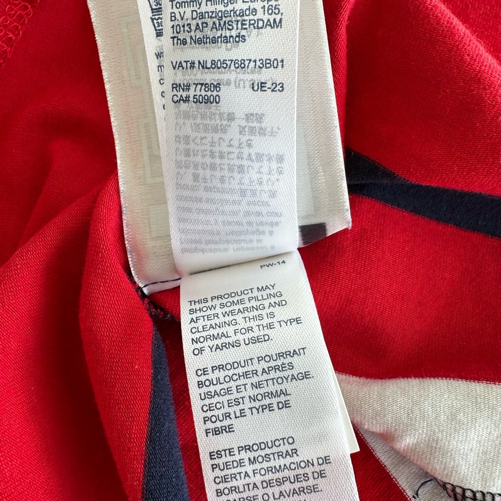 Tommy Hilfiger Sleeveless Navy Red White Striped Dress Tie-Waist | Size Small - Picture 10 of 10